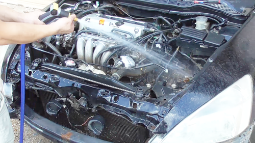 Granallado con soda para limpieza de motores